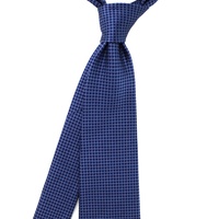 Cravate personnalisée d'affaires en gros de Chine Cravate tendance vintage bleu foncé à pois soie tissée bleu poussiéreux formelle de haute qualité pour hommes Cravate de bureau