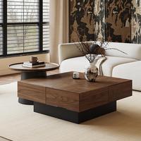 Table basse gigogne de style rétro minimaliste italien Table basse de salon en bois massif de noyer pour la maison