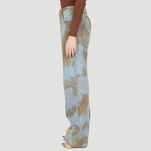 DiZNEW Custom Made materiale in cotone di alta qualità <span class=keywords><strong>Mom</strong></span> <span class=keywords><strong>Fit</strong></span> Tie Dye Denim <span class=keywords><strong>Jeans</strong></span> <span class=keywords><strong>donna</strong></span> - Product Image 3