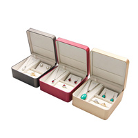Boîte de rangement en cuir pu pour montre, petite montre en rouleau, boîte à bijoux pour femmes, insert de fibre, stylo, boîtes d'emballage cadeau