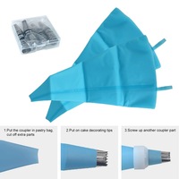 137 Stück Kuchen-Dekorationswerkzeuge-Kit Gebäck Plattenspieler-Kit Rohrdüse Rohrverschlussbeutel-Set rotierender Stand Backwerkzeuge Zubehör Back