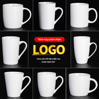 Tasses à café minimalistes en porcelaine émaillée de haute qualité, faites à la main, personnalisables par sublimation, couleurs variées, 12/14/15/16/20 oz, sans danger pour les aliments