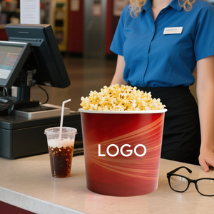 <span class=keywords><strong>Seau</strong></span> à Popcorn Personnalisé en Papier Couché Biodégradable de Qualité Alimentaire pour Restaurants, Fêtes et Salades - Product Image 3