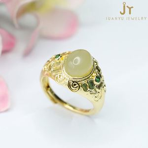 <span class=keywords><strong>Anillos</strong></span> de jaspe de tamaño ajustable con forma de mariposas, venta al por mayor, piedra preciosa, <span class=keywords><strong>anillos</strong></span> de Jade verde, joyería de piedra, <span class=keywords><strong>anillos</strong></span> de Jade Hetian - Product Image 3