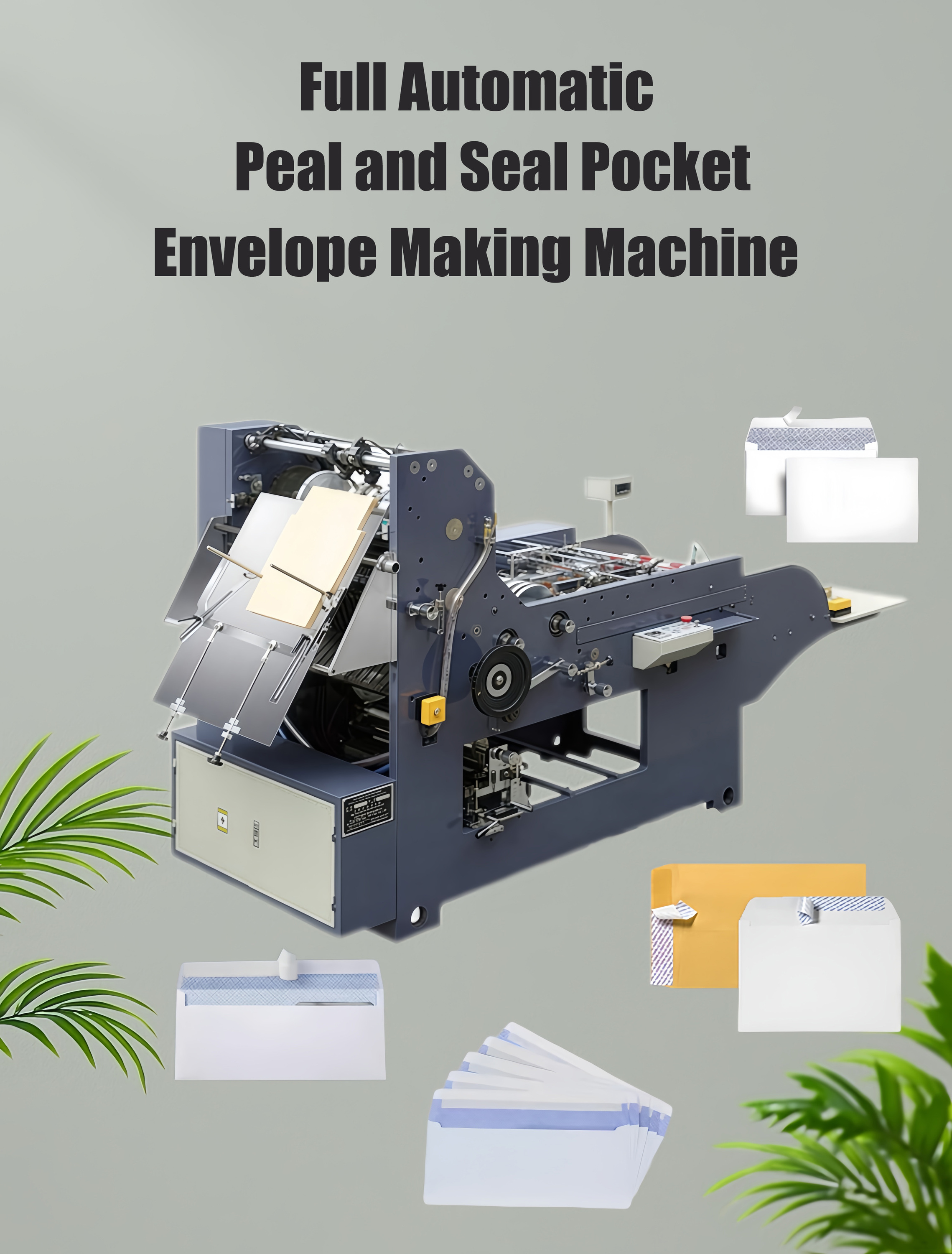 Fully Automatic Envelope Manufacturing Machine for Pocket A4 and