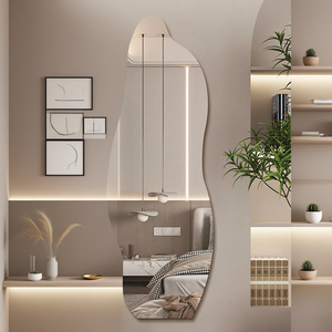 Miroir mural moderne sans cadre, auto-adhésif, en acrylique, elliptique, incurvé, pleine longueur, pour la décoration de la maison et de l'école - Product Image 4