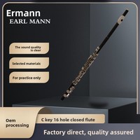 Ehrman Musical Instrument Factory Professional Brass Flute Black C-Tune 16-Hole Closed-Hole Tianjin