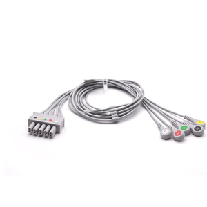<span class=keywords><strong>5</strong></span> fils de plomb <span class=keywords><strong>ECG</strong></span> Compatible Dragers <span class=keywords><strong>ECG</strong></span> câble Snap terminaison IEC Standard <span class=keywords><strong>ECG</strong></span> EKG fil de plomb câble médical consommable - Product Image 1