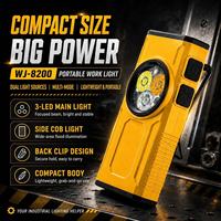Mini Linterna LED+COB EDC con Imán en la Parte Trasera, Luz de Trabajo Blanca, Roja, Amarilla y UV, Recargable por USB, Linterna de Llavero
