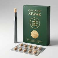 Kit de Soporte Metálico Reutilizable Personalizado para Miswak con Puntas de Repuesto Pre-cortadas, Estuche de Viaje de Aluminio, Set de Sewak de Marca Privada