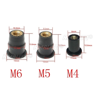 10/20x Écrous en caoutchouc M4/M5/M6 4/5/6mm pour pare-brise, carénage et accessoires de fixation pour moto - Product Image 2