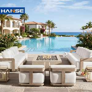 ชุดเฟอร์นิเจอร์สวนหรูหราทันสมัย กันน้ำ ทำจากหวายเชือกถัก พร้อมเตาผิงกลางแจ้ง <span class=keywords><strong>โซฟา</strong></span>ไม้สักอะลูมิเนียมสำหรับกลางแจ้ง - Product Image 1