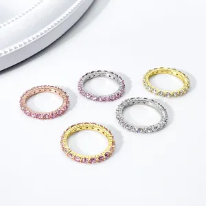 Anéis banhados a ouro 18K esmeralda-corte multicolorido 3A+ zircônia cúbica moda joias