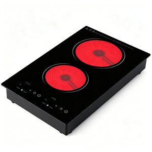 Placa <span class=keywords><strong>de</strong></span> Cocción Eléctrica <span class=keywords><strong>de</strong></span> Cerámica <span class=keywords><strong>de</strong></span> Alta Potencia con 2 Quemadores Integrados, <span class=keywords><strong>Cocina</strong></span> <span class=keywords><strong>de</strong></span> Inducción Infrarroja para el Hogar, Estándar EU/US 110V-220V - Product Image 1