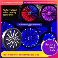 Kaca Cermin Infinity Kustom untuk Dekorasi Dinding Klub Malam, KTV, Bar, Lounge, Dekorasi Klub Modern, Hiasan Dinding dengan Lampu Kipas