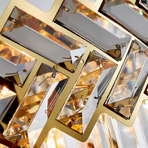 Candelabro moderno para hotel, sala de estar, cocina, colgante, luz colgante de cristal transparente gris - Product Image 4