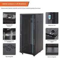 Armoire de serveur métallique 19 pouces pour centre de données, 18U 22U 32U 37U 42U, armoire réseau sur pied en stock