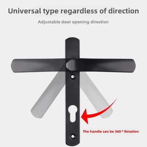 Ensemble de poignées de serrure à mortaise en aluminium et acier moderne avec contrôle tactile de conception ambidextre PVC/UPVC Garantie 1 an - Product Image 2