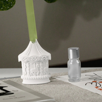 Diffuseur de parfum en céramique parfumée en gros pour voiture et armoire, fleur en porcelaine faite à la main, diffuseur à bâtonnets d'huiles essentielles