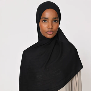 Modest fashion modal muslim <b>hijab</b> soft lightweight breathable shawl 180 70cm <b>full</b> coverage design fine sewing solid and printed - Product Image 2