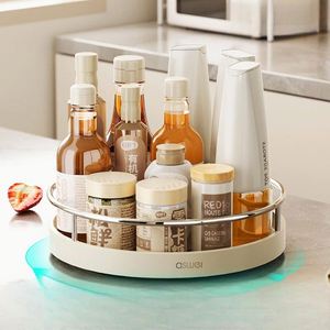 Large Capacity Anti Fall Edge Design Bathroom Vanity Makeup Perfume Lotions Organizer Lazy Susan Spinning Storage Tray - Product Image 1