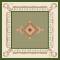 Tapis de jeu de mahjong géométrique Navajo occidental de 31,5 pouces en cuir PU, silencieux, antidérapant, avec bordure en caoutchouc, pour 4 joueurs