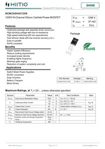 Hcm2g0040120 k 1200v 75a सिलिकॉन कार्बाइड स्कूटकी असतत sic मोसेट - Product Image 2