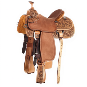Silla de montar western de cuero más vendida con estructura de plástico, cómoda y duradera - Product Image 1