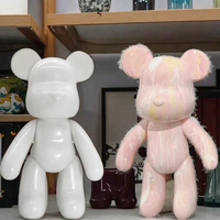 Modèle de poupée ours en plastique blanc à peindre soi-même de 53 cm, jouet ours à peindre à la main, blocs de construction parent-enfant