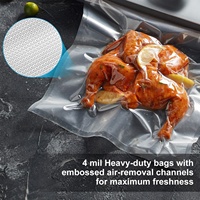 Sac de rangement alimentaire personnalisé, sac de rangement sous vide noir transparent, sacs de scellage sous vide en plastique laminé en Nylon PE pour aliments