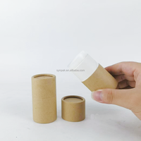 Tube en papier kraft cylindrique biodégradable personnalisé de 60 ml, recyclable, avec estampage, pour déodorant en stick, cosmétiques et soins de la peau