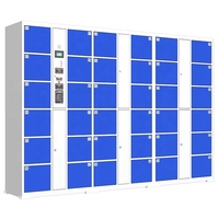 Armoire de rangement électronique intelligente d'extérieur moderne casier en acier et métal HPL bois pour centre commercial salle de sport stockage de colis