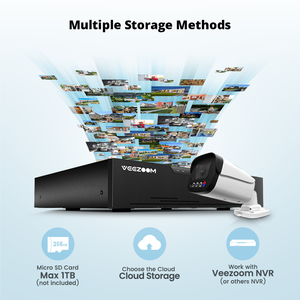 Veezoom Factory Wholesale 8MP POE IP CCTV Camera Dual Light (Red-Blue) with HD Built-in Mic and CMOS <strong>Sensor</strong> Alarm Function - Product Image 6