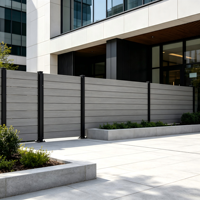 Panneau de clôture WPC moderne, imperméable et ignifuge, design occultant, profil épais, pour la vie privée, villa résidentielle, balcon, usage extérieur