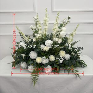 Arrangement floral d'allée de mariage, modè<span class=keywords><strong>le</strong></span> <span class=keywords><strong>le</strong></span> <span class=keywords><strong>plus</strong></span> populaire, nouveau modè<span class=keywords><strong>le</strong></span>, fleurs artificielles blanches et vertes, chemin de fleurs d'allée pour la décoration d'entrée - Product Image 2