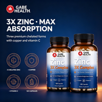 Complément de zinc en gros 3X chélaté complexe Carnosine Bisglycinate Orotate avec Cuivre Vitamine C 120 gélules pour antioxydant