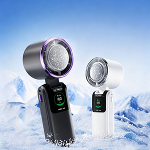 13000Rpm Turbo Handheld Rechargeable 100 Speeds Digital Display Ice Cooling <b>Foldable</b> Portable <b>Desk</b> Neck Fan for Home - Product Image 1