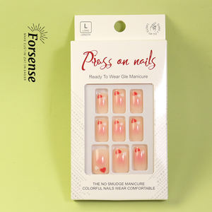 24 piezas Instagram amor corazones ancho cuadrado Prensa en <span class=keywords><strong>uñas</strong></span> Etiqueta Privada <span class=keywords><strong>uñas</strong></span> postizas con corazones estética <span class=keywords><strong>Rosa</strong></span> <span class=keywords><strong>uñas</strong></span> postizas naturales - Product Image 3
