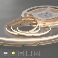 Bande lumineuse LED COB 320 LED/m Haute densité 8 mm 8 W/m Ruban LED flexible 12 V 24 V Blanc neutre 4000 K Bande LED découpable
