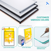 Kotak Lampu LED Ultra Tipis Aluminium A4 A3 A2 A1 untuk Menggantung Poster Iklan LED dengan Bingkai Snap