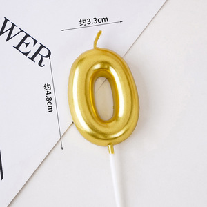 Gold Number Candles 0-9 Paraffin Birthday <b>Cake</b> <b>Decorations</b> Party <b>Supplies</b> - Product Image 2