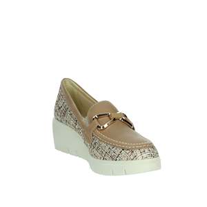Mocassini da Donna 755700 Beige con Tomaia in Tweed e Suola con Plateau - Product Image 5
