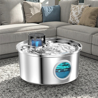 Nouvelle conception Distributeur d'eau automatique pour animaux de compagnie en acier inoxydable étanche avec chargeur sans fil écologique 3,2 L pour chats et chiens