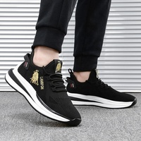 BAEWOON B77 Chaussures de sport pour hommes, baskets décontractées tendance pour l'été, chaussures de course noires à bout rond pour homme, nouvelle collection printemps