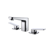 Robinet de lavabo moderne à deux poignées, à 3 trous, en céramique, avec débit contrôlé