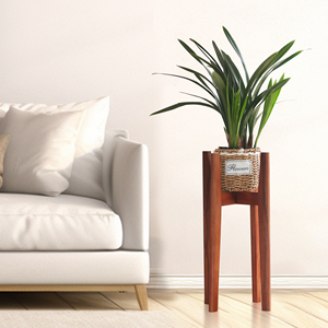 High Quality Bamboo Stand with Mid-Century Modern Wood Flower <b>Pot</b> Holder Large and <b>Small</b> Size Indoor Outdoor Garden Decoration - Product Image 1