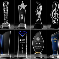 Trophée en cristal vierge pour cadeau d'affaires, gravure par sublimation, trophée personnalisé en cristal avec étoile en métal et diamant