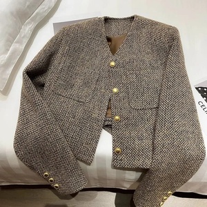 2025 Short <b>Spring</b> and Autumn New Style Simple French Style Socialite Ripple Fragrant Style Top <b>Cardigan</b> Jacket - Product Image 1