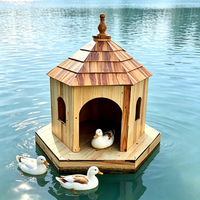 Nichoir flottant en bois de qualité supérieure pour canards |   Abri pour oiseaux aquatiques d'extérieur avec plateforme flottante