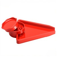 Broyeur à tabac 2-en-1 en plastique GB-5034 Simplicity, avec entonnoir conique triangulaire, porte-cigarettes pré-roulées et plateau à rouler pour tabac broyé